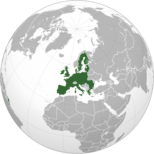 Europe on the globe