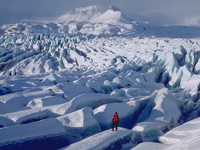 Retreating Breiðamerkurjökull glacier