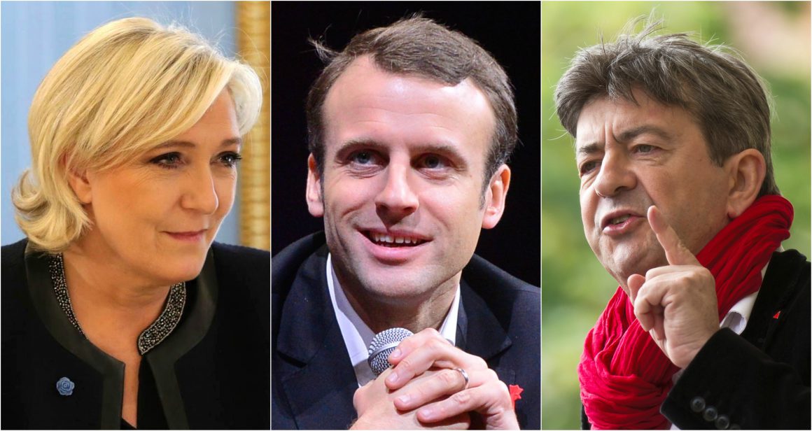 Marine Le Pen, Emmanuel Macron, Jean-Luc Mélenchon
